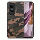 For OPPO Reno10 /10 Pro 5G Global Retro Camouflage Leather Back Phone Case(Brown) - 1