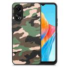 For OPPO  A38 4G Retro Camouflage Leather Back Phone Case(Green) - 1