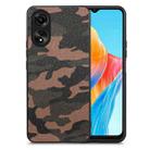 For OPPO  A38 4G Retro Camouflage Leather Back Phone Case(Brown) - 1