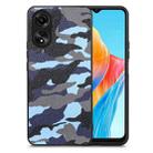 For OPPO  A38 4G Retro Camouflage Leather Back Phone Case(Blue) - 1