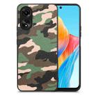 For OPPO A58 4G Retro Camouflage Leather Back Phone Case(Green) - 1