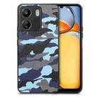 For Xiaomi Redmi 13C Retro Camouflage Leather Back Phone Case(Blue) - 1