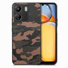 For Xiaomi Redmi 13C Retro Camouflage Leather Back Phone Case(Brown) - 1