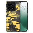 For Xiaomi 14 Retro Camouflage Leather Back Phone Case(Yellow) - 1