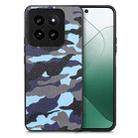 For Xiaomi 14 Pro Retro Camouflage Leather Back Phone Case(Blue) - 1