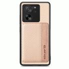 For Xiaomi 13T / 13T Pro Carbon Fiber Magnetic Card Bag Phone Case(Khaki) - 1