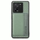 For Xiaomi 13T / 13T Pro Carbon Fiber Magnetic Card Bag Phone Case(Green) - 1