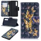 3D Colored Drawing Pattern Horizontal Flip Leather Case for  Huawei P30, with Holder & Card Slots & Wallet(Black Background Butterfly) - 1