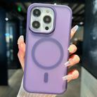 For iPhone 12 Pro Max Transparent TPU Hybrid PC Magsafe Phone Case(Purple) - 1