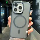 For iPhone 12 Pro Max Transparent TPU Hybrid PC Magsafe Phone Case(Black) - 1