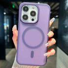 For iPhone 13 Pro Max Transparent TPU Hybrid PC Magsafe Phone Case(Purple) - 1