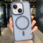 For iPhone 15 Plus Transparent TPU Hybrid PC Magsafe Phone Case(Blue) - 1