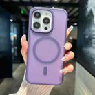 For iPhone 16 Pro Max Transparent TPU Hybrid PC Magsafe Phone Case(Purple) - 1