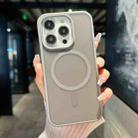 For iPhone 16 Pro Max Transparent TPU Hybrid PC Magsafe Phone Case(Grey) - 1