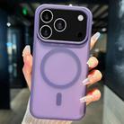 For iPhone 17 Pro Max Transparent TPU Hybrid PC Magsafe Phone Case(Purple) - 1