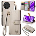 For Realme 11 4G Global Love Zipper Lanyard Leather Phone Case(White) - 1