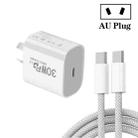 Single Port PD30W USB-C / Type-C Charger with Type-C to Type-C Data Cable AU Plug - 1