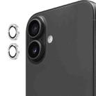 For iPhone 17 ENKAY AR Anti-reflection Individual Diamond Ring Camera Lens Glass Full Film(Silver) - 1