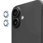 For iPhone 17 ENKAY AR Anti-reflection Individual Diamond Ring Camera Lens Glass Full Film(Sierra Blue) - 1