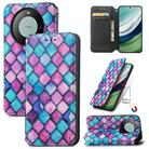 For Huawei Mate 60 CaseNeo Colorful Magnetic Leather Phone Case(Purple Scales) - 1