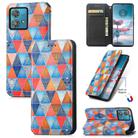 For Motorola Edge 40 Neo CaseNeo Colorful Magnetic Leather Phone Case(Rhombus Mandala) - 1