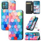 For Motorola Edge 40 Neo CaseNeo Colorful Magnetic Leather Phone Case(Colorful Cube) - 1