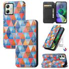 For Motorola Moto G54 5G CaseNeo Colorful Magnetic Leather Phone Case(Rhombus Mandala) - 1