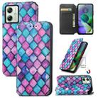 For Motorola Moto G54 5G CaseNeo Colorful Magnetic Leather Phone Case(Purple Scales) - 1