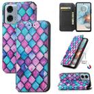 For Motorola Moto G24 Power CaseNeo Colorful Magnetic Leather Phone Case(Purple Scales) - 1
