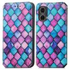 For Motorola Moto G85 CaseNeo Colorful Magnetic Leather Phone Case(Purple Scales) - 2