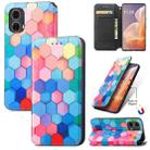 For Motorola Moto G85 CaseNeo Colorful Magnetic Leather Phone Case(Colorful Cube) - 1