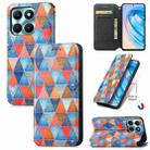 For Honor X6a CaseNeo Colorful Magnetic Leather Phone Case(Rhombus Mandala) - 1