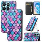 For Honor X6a CaseNeo Colorful Magnetic Leather Phone Case(Purple Scales) - 1