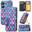 For Xiaomi Redmi 13C CaseNeo Colorful Magnetic Leather Phone Case(Purple Scales) - 1