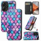 For Xiaomi Redmi Note 13 Pro+ CaseNeo Colorful Magnetic Leather Phone Case(Purple Scales) - 1