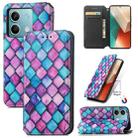 For Xiaomi Redmi Note 13 5G CaseNeo Colorful Magnetic Leather Phone Case(Purple Scales) - 1