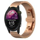 For Garmin Forerunner 255S Music / 255S One Bead Butterfly Buckle Stainless Steel Metal Watch Band(Rose Gold) - 1