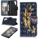 3D Colored Drawing Pattern Horizontal Flip Leather Case for  Huawei P30 Pro, with Holder & Card Slots & Wallet(Black Background Butterfly) - 1