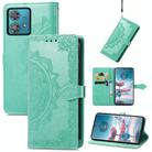 For Motorola  Edge 40 Neo Mandala Flower Embossed Leather Phone Case(Green) - 1