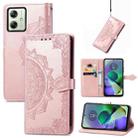 For Motorola G54 5G Mandala Flower Embossed Leather Phone Case(Rose Gold) - 1