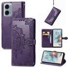 For Motorola Moto G24 Power Mandala Flower Embossed Leather Phone Case(Purple) - 1