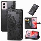 For Motorola Moto G Power 2024 Mandala Flower Embossed Leather Phone Case(Black) - 1