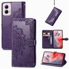 For Motorola Moto G Power 2024 Mandala Flower Embossed Leather Phone Case(Purple) - 1