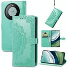 For Huawei Mate 60 Mandala Flower Embossed Leather Phone Case(Green) - 1