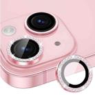 For iPhone 14 / 14 Plus ENKAY AR Anti-reflection Individual Diamond Ring Camera Lens Glass Full Film(Pink) - 1