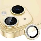 For iPhone 14 / 14 Plus ENKAY AR Anti-reflection Individual Diamond Ring Camera Lens Glass Full Film(Golden) - 1