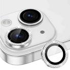 For iPhone 14 / 14 Plus ENKAY AR Anti-reflection Individual Diamond Ring Camera Lens Glass Full Film(Silver) - 1