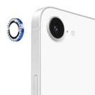 For iPhone 16e ENKAY AR Anti-reflection Individual Diamond Ring Camera Lens Glass Full Film(Sea Blue) - 1