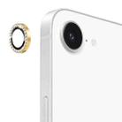 For iPhone 16e ENKAY AR Anti-reflection Individual Diamond Ring Camera Lens Glass Full Film(Golden) - 1