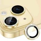 For iPhone 13 / 13 mini ENKAY AR Anti-reflection Individual Diamond Ring Camera Lens Glass Full Film(Golden) - 1